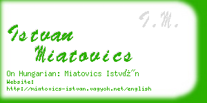 istvan miatovics business card